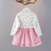2025 Girls' Cute Cherry Teddy Bear Long-Sleeve Dress – Spring & Autumn Collection