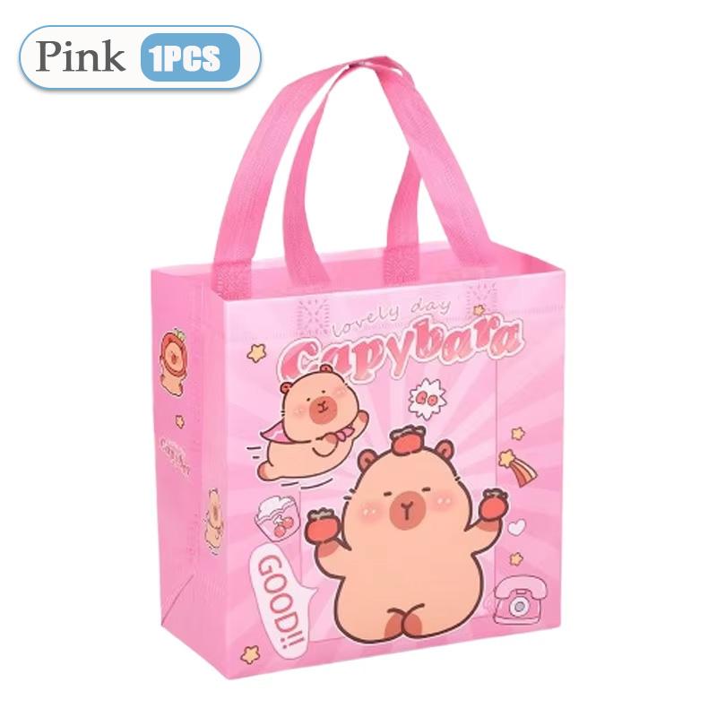 1-48PCS Cute Capybara Candy Gift Bag New Cute and Cute Kapibala Cartoon Gift Packaging Non Woven Waterproof Gift Tote Bag