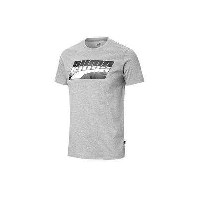 Large Logo Print Short Sleeve T-Shirt Men Tops Grey 844633-03