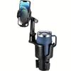 2-in-1 Car Cup Phone Mount with Adjustable Base 360-Degree Rotation Compatible with All Smartphones Travel Phone Holder