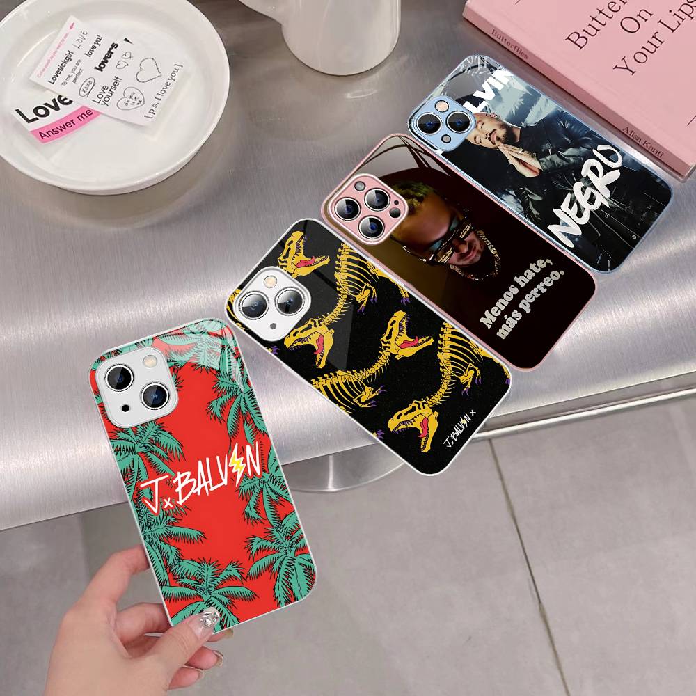 Vintage Beliebter J-J B-Balvin Sänger Für IPhone 14 13 12 Mini 11 Pro XS Max X XR 14 Plus Gehärtetes Glas Cover