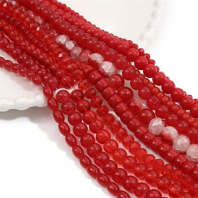 Rote Kristallglasperlen, lose Platzperlen für Armbänder, Halsketten, DIY-Schmuck, Bastelzubehör