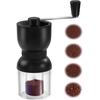 LHS Manual Coffee Grinder with Ceramic Burrs, Hand Coffee Bean Grinder with 2 Containers Adjustable Coarseness for Home, Office and Travelling