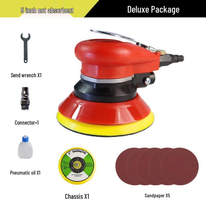 5" & 6" High-Speed Pneumatic Sander and Polisher, Model 313 Handheld Air Grinder