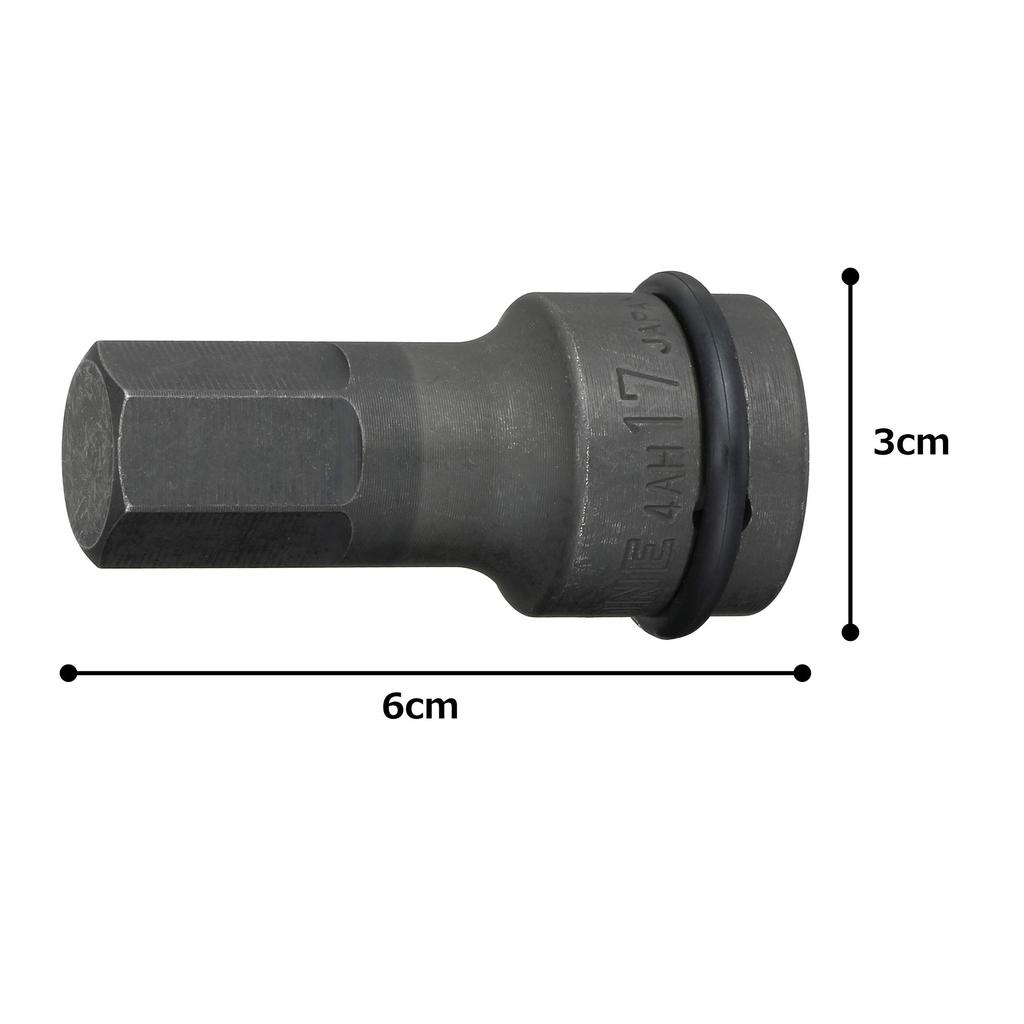 Tone HP4AH-17 Impact Hexagon Socket, 12.7mm (1/2") Drive, 17mm Width
