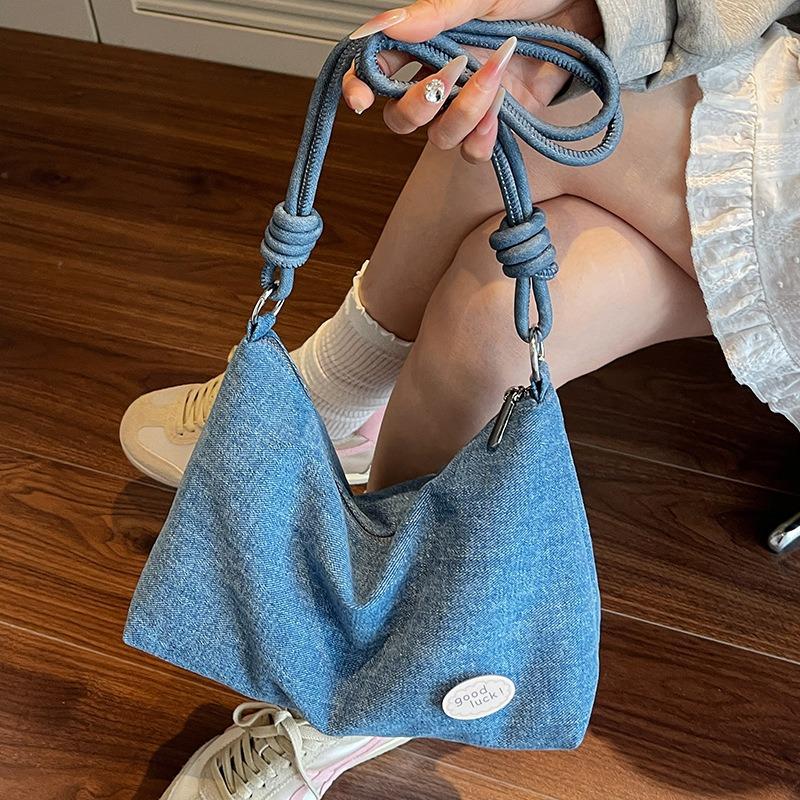 Denim Bag Women's Large-capacity Autumn New Fashionable Casual Messenger Bag One Shoulder Underarm Dumpling Bag