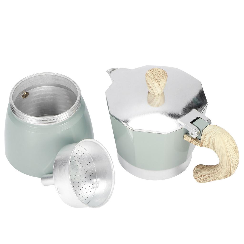 Stovetop Coffee Maker Aluminium Octagonal Coffee Pot Kettle Moka Pot for Home Kitchen Supplies300ML