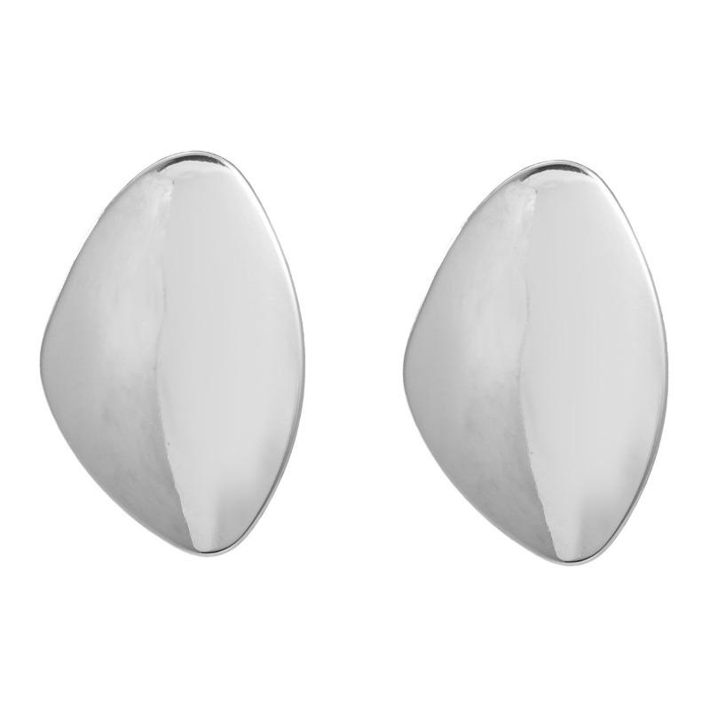 Autumn and Winter Alloy Earrings Exaggerated Earrings Women's Trend Pebble Shape Metal Stud Earrings