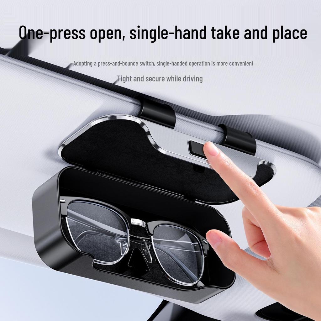 Universal Car-Mounted Sun Visor Glasses Case & Multifunctional Ticket Storage Clip