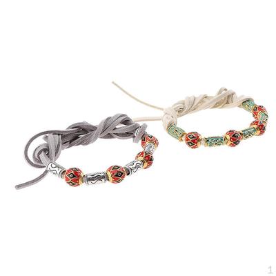 2Pcs Hair Ties Spacer Beads Wigs Rope Bracelet