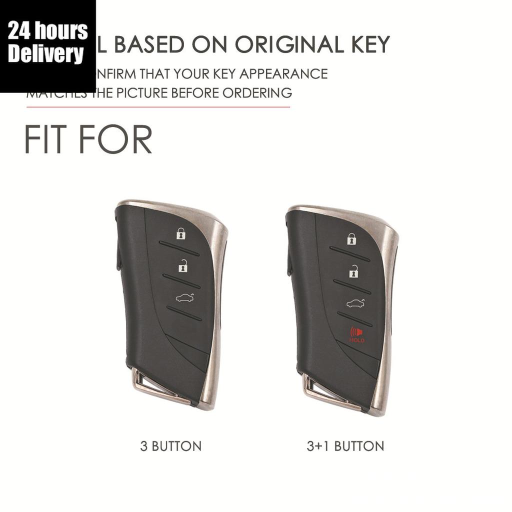 3/4 Bottons Genuine Leather Auto Key Fob Cover Case Fit For Lexus Nx Is Rx Es Gx Lx Ls Ux Gs 200 260 300 350 Nx200 Nx300 Rx350 Es300 Auto