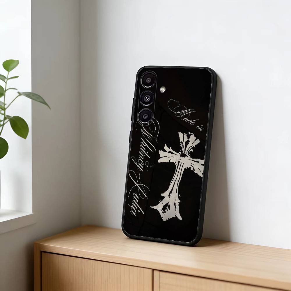 C-Cool Dark Gothic Cross Mark Phone Case For Samsung Galaxy A91,80,73,72 ,71,53,52,32 ,31,22,21s,20,Soft Black Case