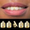 HIPHOP Gold Teeth Grills Set: 3-Piece Interdental DIY Kit & Hot-Selling Cross-Border Hip Hop Style.