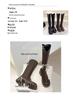 2024 V-Neck Women's Riding Boots: Knee-High with Thick Sole for Heightening & Slimming.