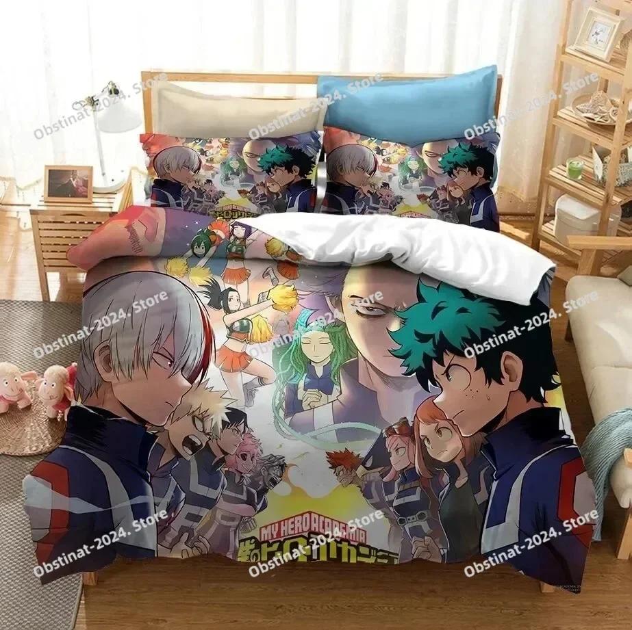 Anime 3D My Hero Academia Shoto Todoroki Bedding Set Printed Single Comforter Duvet Cover Pillow Case 3 Pieces Kids Adult Size