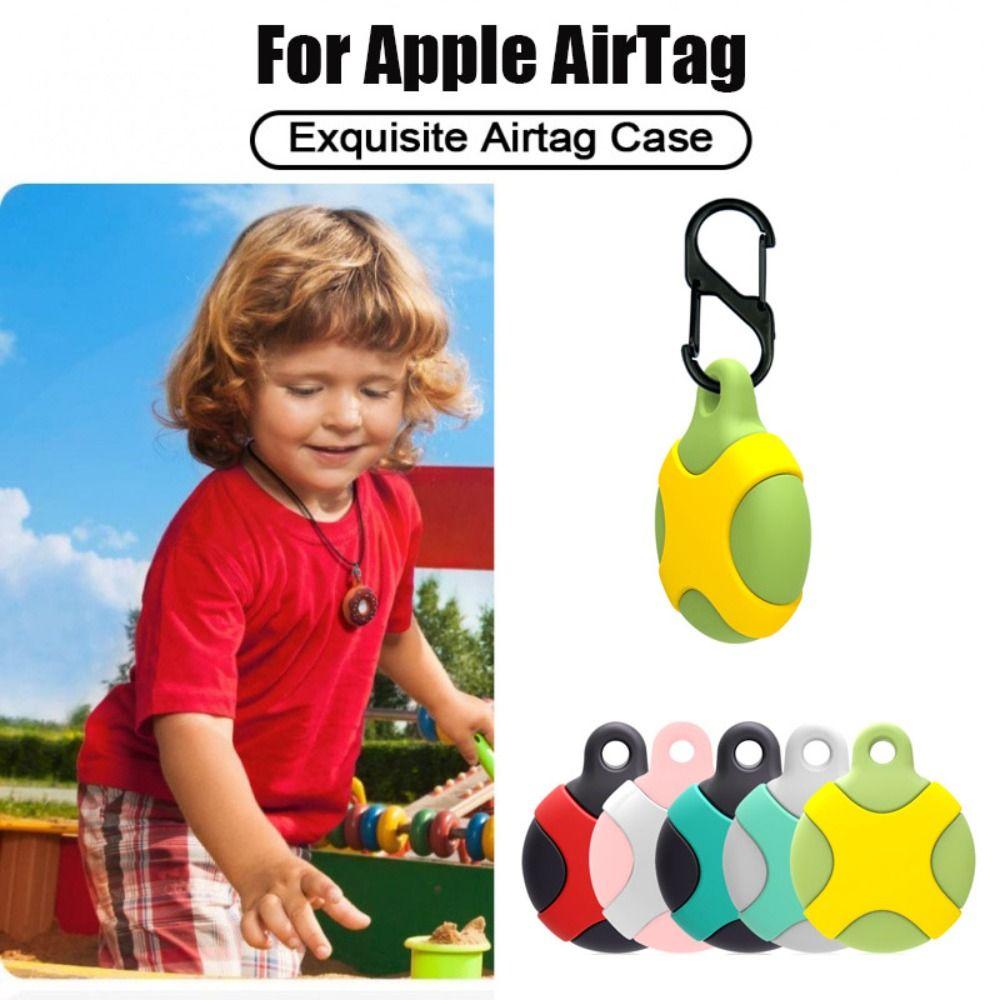 Silicone for Air Tag Protective Cover With Hook Buckle Tracker Case Colorful Locator Shell  Adults