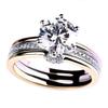 3 Carat D Color Moissanite Ring in AU750 White Gold with Side Stones - Includes Authenticity Certificate