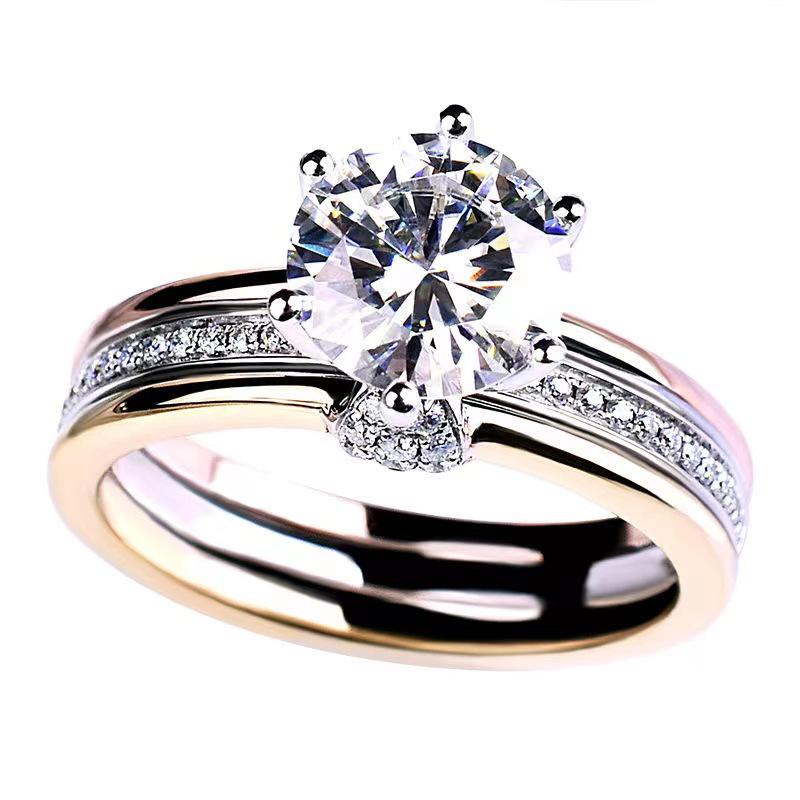 3 Carat D Color Moissanite Ring in AU750 White Gold with Side Stones - Includes Authenticity Certificate