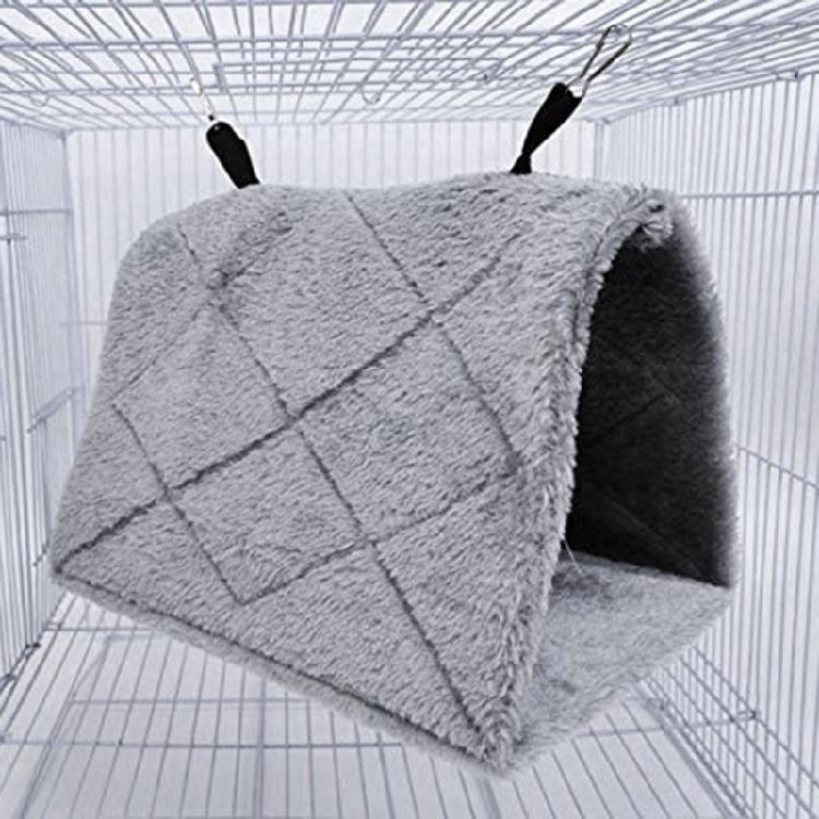 Parrot Hammock with 2 Hanging Hooks Warm Snuggle Hut Cage Tent for Cockatiels