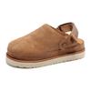 2024 Spring Genuine Leather Slip-On Half Slippers for Couples - Soft Sole, Breathable, Casual, Closed Toe