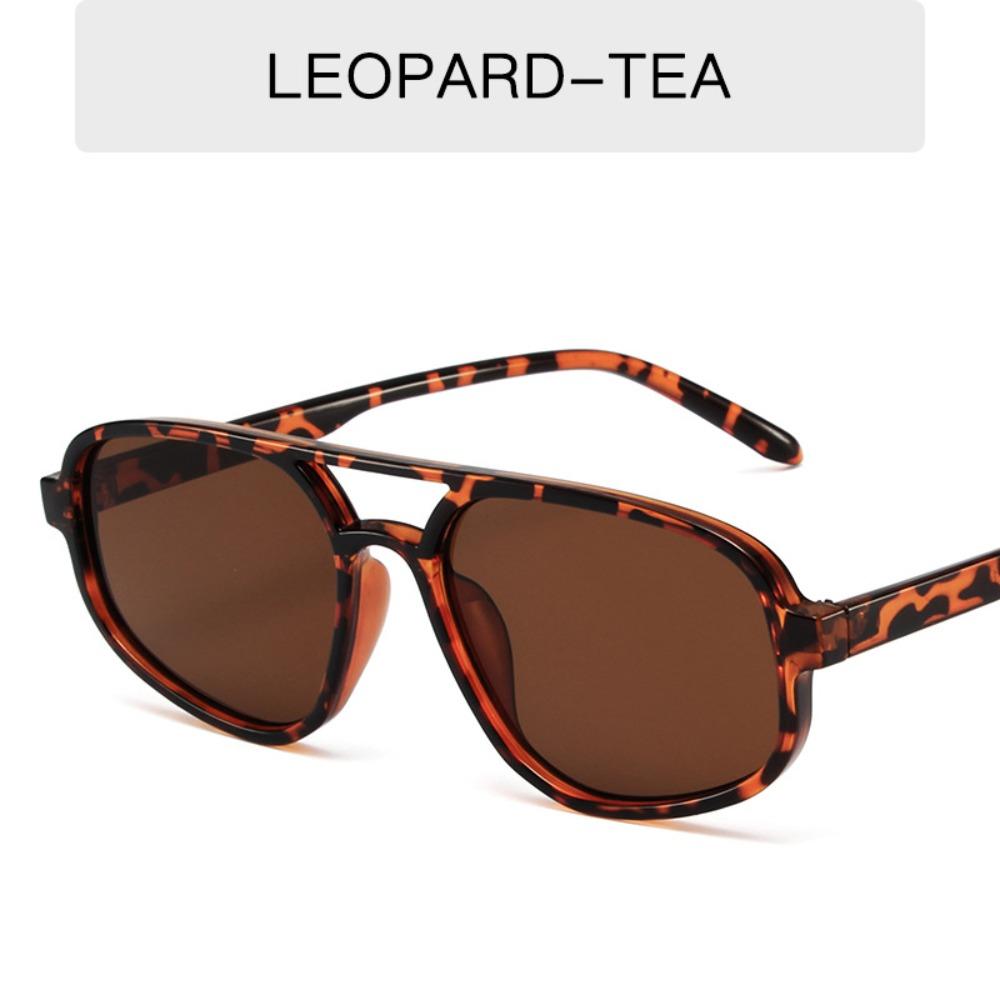 Wide Legs Double Beam Sun Glasses UV400 Retro Trend Eyewear Irregular Square Sunglasses  Selfie