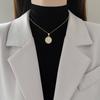 Clover Shell Micro-Inlaid Necklace Earrings Set Light Luxury Personality Temperament Earrings Necklace Combination