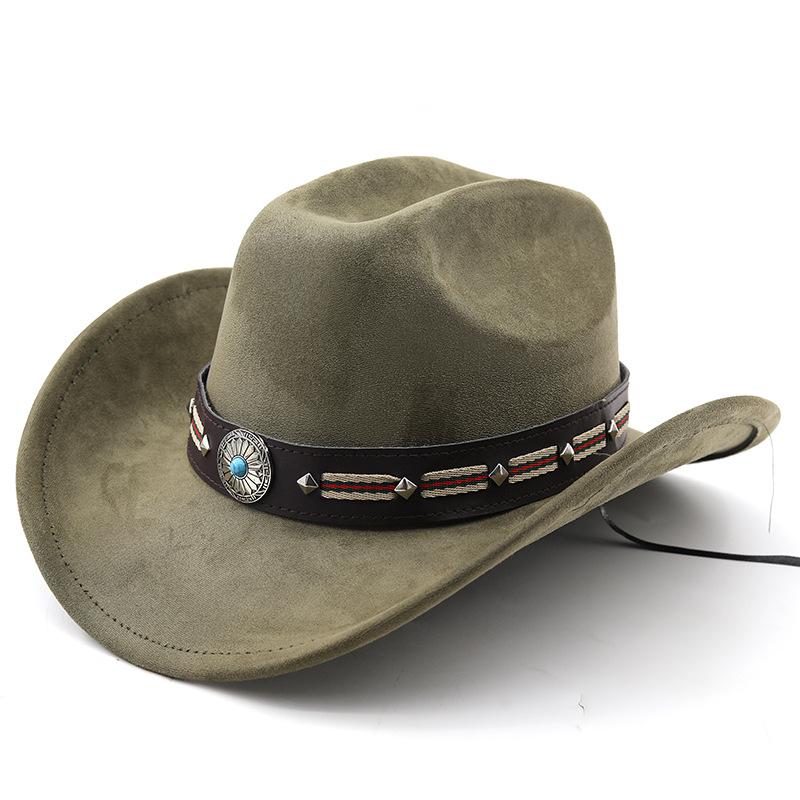 National style suede one-word cowboy top hat French vacation knight cowboy British hat elegant travel outdoor hat