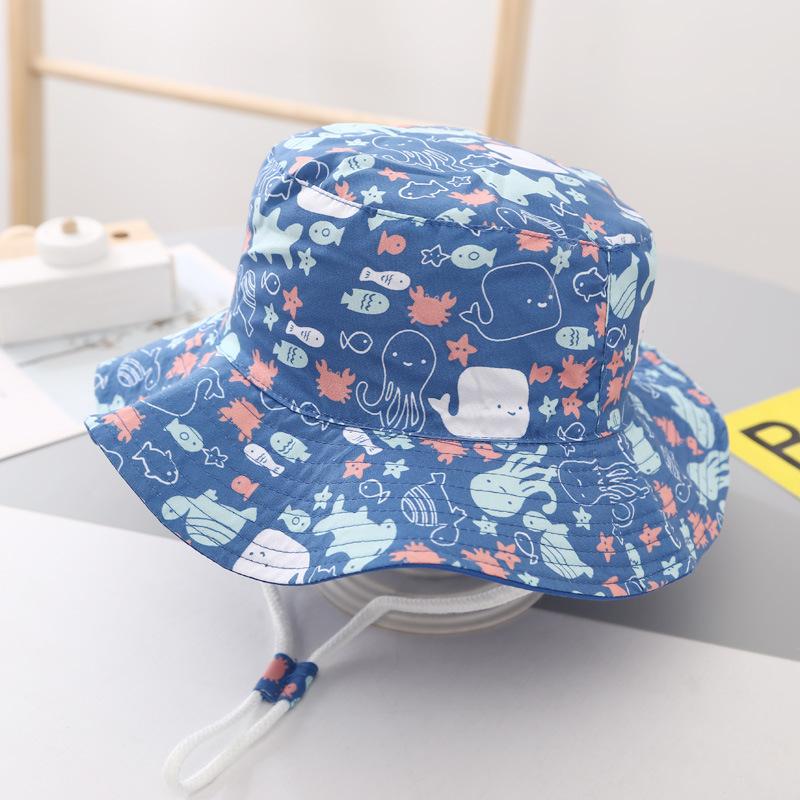 Fisherman's Hat for Children, Summer Sun Protection, Thin Style for Boys, Large Brim, Wide Brim, Cute Korean Style for Girls