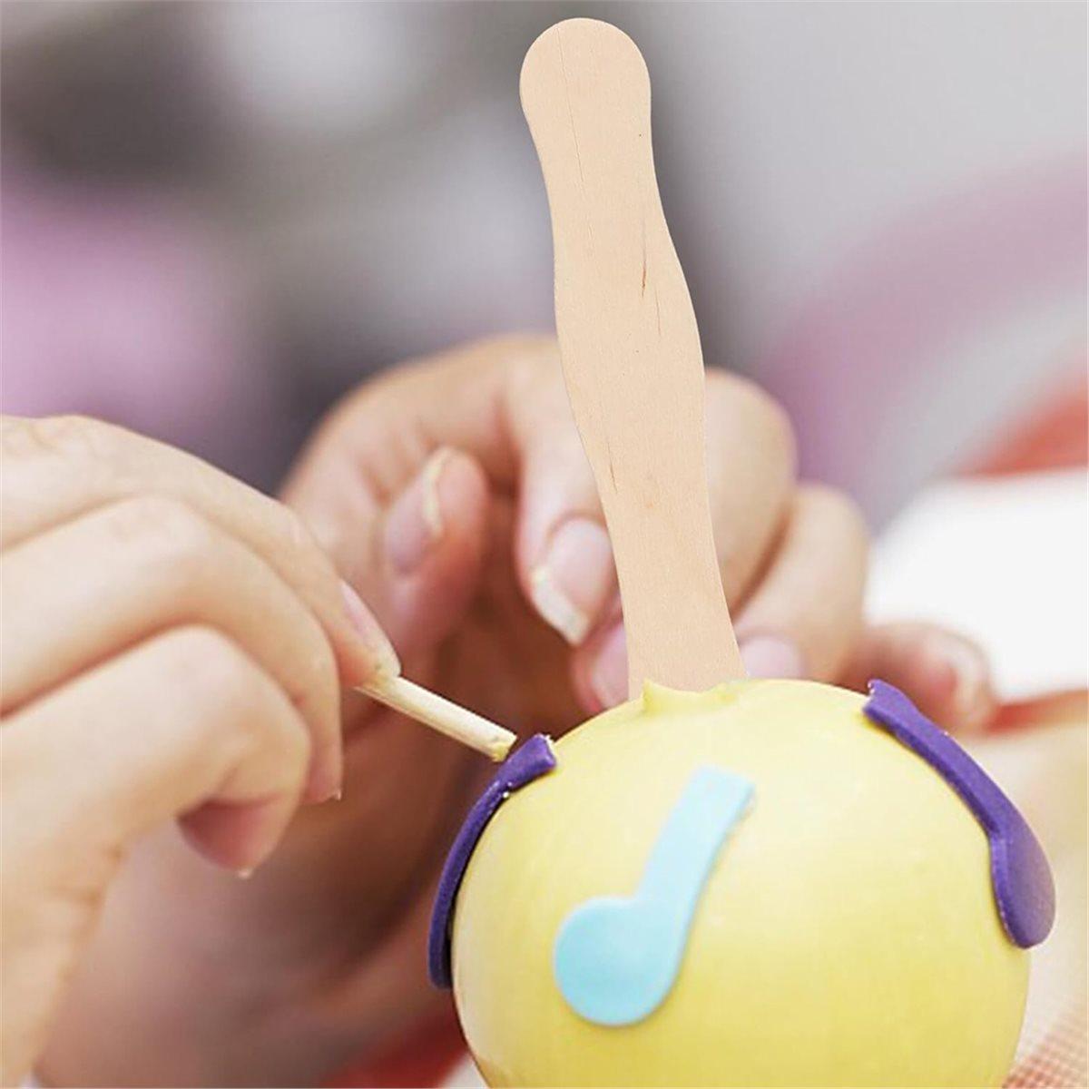 

50PCS Natural Wood DIY Craft Sticks for Painting Mixing and Wedding Programs Non-Deforming Sticks for Dessert Accessorie China Mainland
