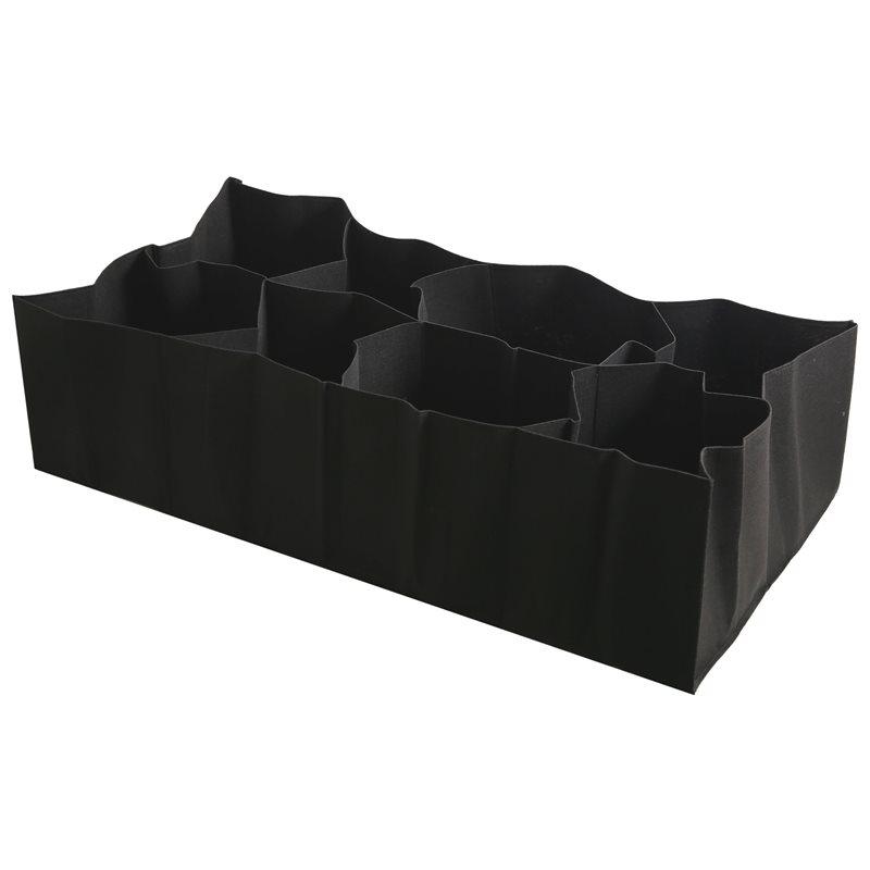 Grow Bag 120X60x30cm Large Garden Outdoor 8 Grids Planting Planter Box Felt For Growing Tomatoes Potatoes Plants Flowers nero