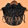 Girls Hollow Out Lace Shirt Detachable Fake Collar Shirt Lapel Blouse Top Adjustable Women Clothes Ladies False Collar Decor