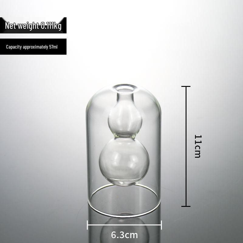 European Glass Rattan Aroma Vase - Double Layer, Colored Glass, Flameless Hydroponic for Living Room