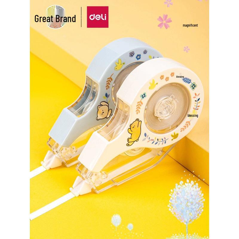 Deli 71531 Large Capacity Transparent Correction Tape - 5mm x 12m Deli 71531 Correction Tape [1 piece/Random color]