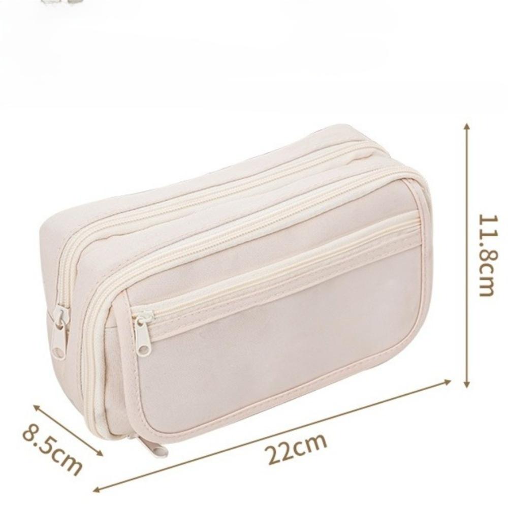 Large Capacity Pen Pouch Solid Color Pencil Case Fashion Pencil Bag  Back To School