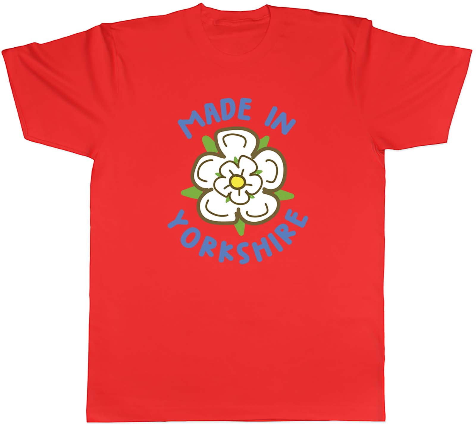 Made in Yorkshire Unisexs TShirt White Rose of York Unisex Tee Gift S