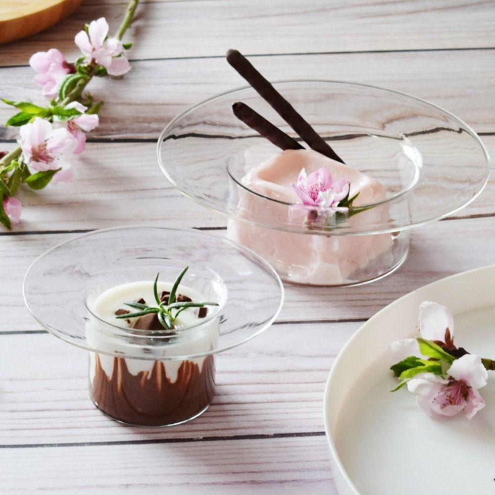 Multifunctional Transparent Glass Bowl Decorative Straw Hat Shaped Yogurt Bowl Household Juice Cup Wine