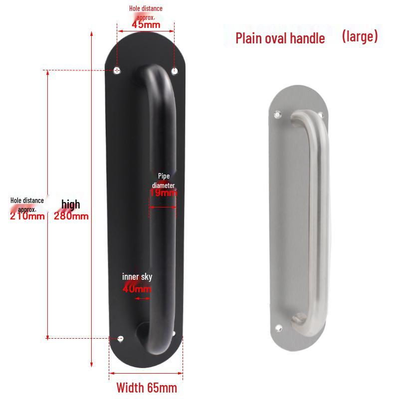 Stainless Steel Fireproof Door Pull Handle with Push-Pull Plate Indicator