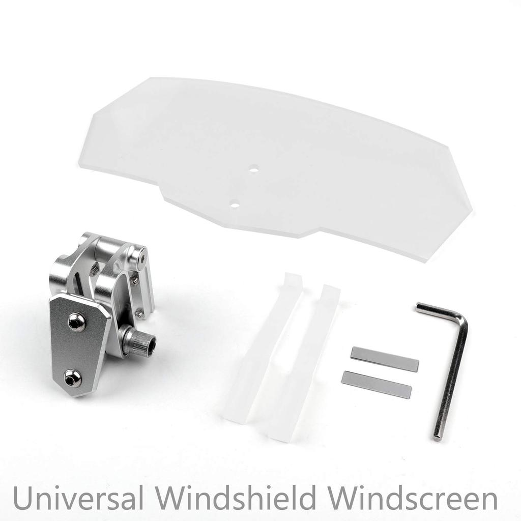 Bruce & Shark Motorcycle Universal Adjustable Clip Spoiler Shield Screen Universal Clear