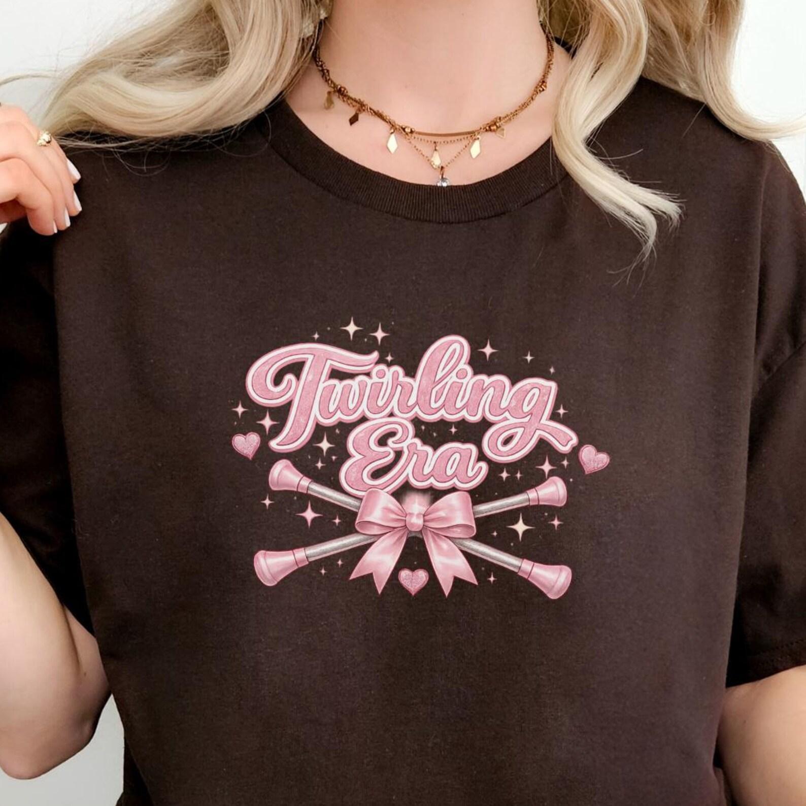 Twirling Era Shirt, Baton Girl Tee, Pink Majorette Shirt, Baton Twirling Apparel, Twirler Gift L