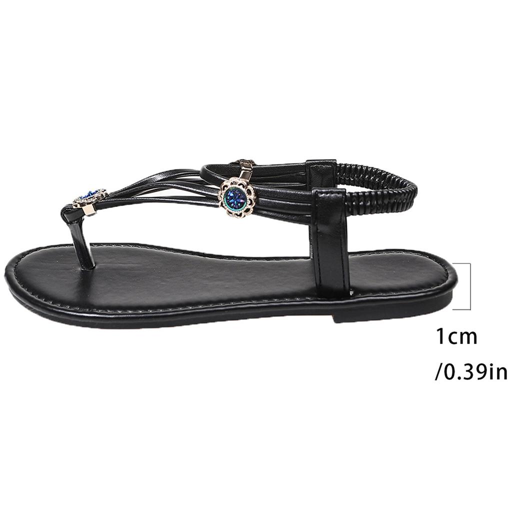 Summer women's flip toe casual herringbone fashionable rhinestone temperament beach sandals
