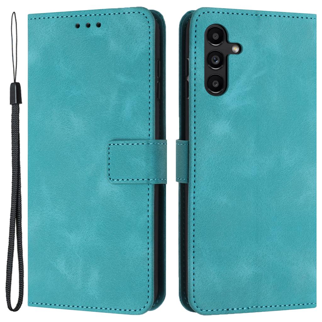 For Samsung Galaxy A35 5G Case Skin-touch PU Leather Solid Color Phone Stand Cover