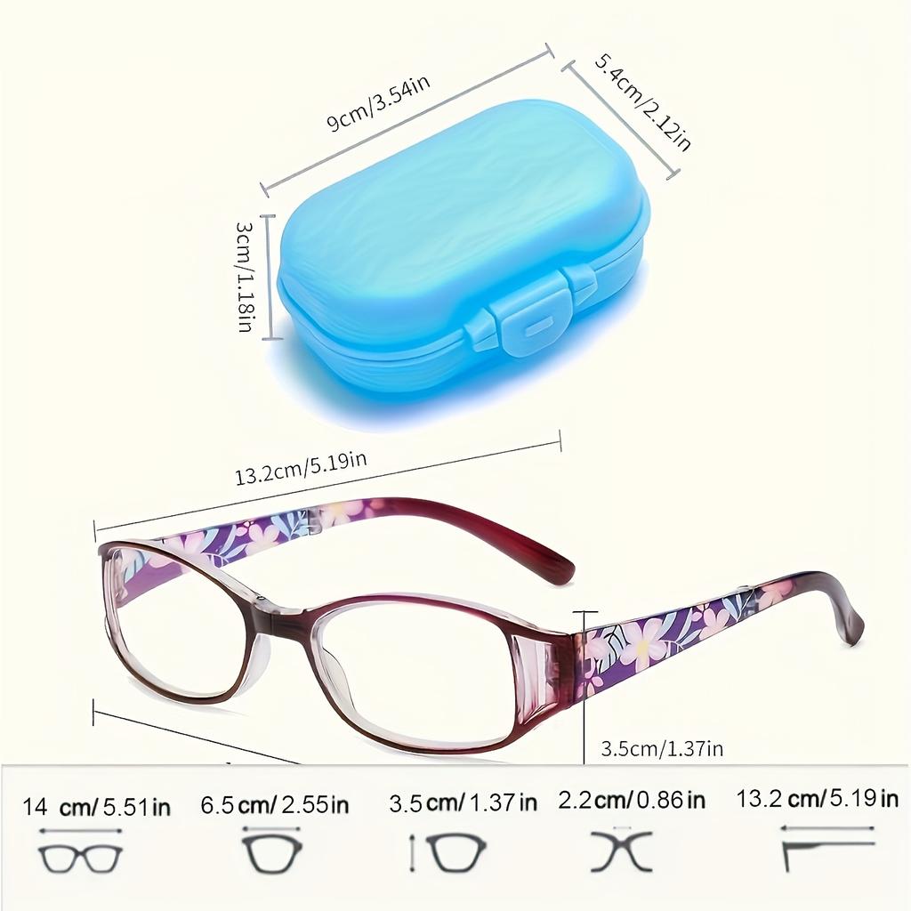 3 Pairs Floral Pattern Reading Glasses Stylish Blue Light Blocking Folding Reading Glasses Small Folding Readers for Women Men