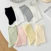 Women's Summer Style White Slouch Socks – Breathable Hollow Mesh Mary Janes, Seamless & Mid-Calf Length