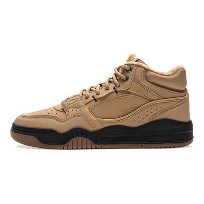 Li Ning Yue Bai Hi Casual Versatile Thick Sole Height Increasing Fleece Warm Non-Slip Wear-Resistant Mid-Top Sneakers Women Sneakers AGCU314-9