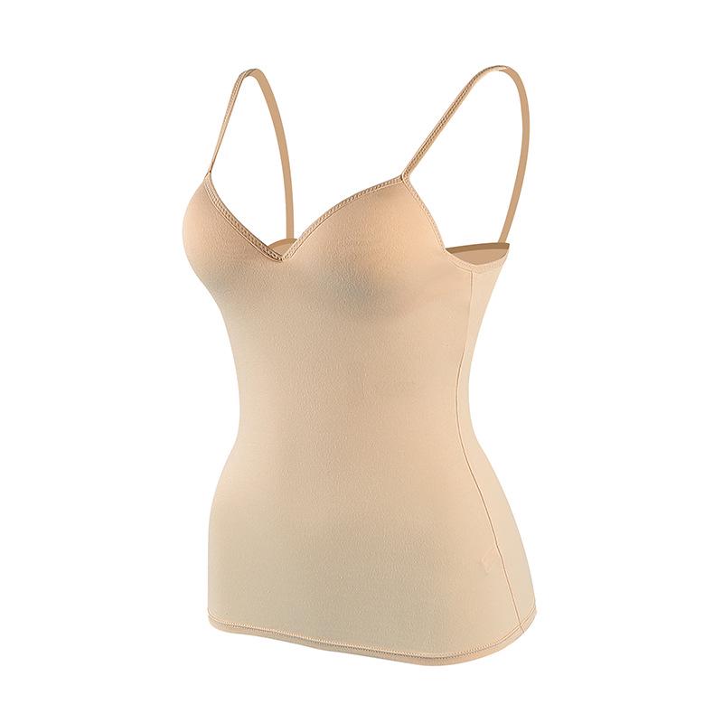 Women's Sexy Deep V Modal Camisole with Fixed Cups and Beautiful Back Design