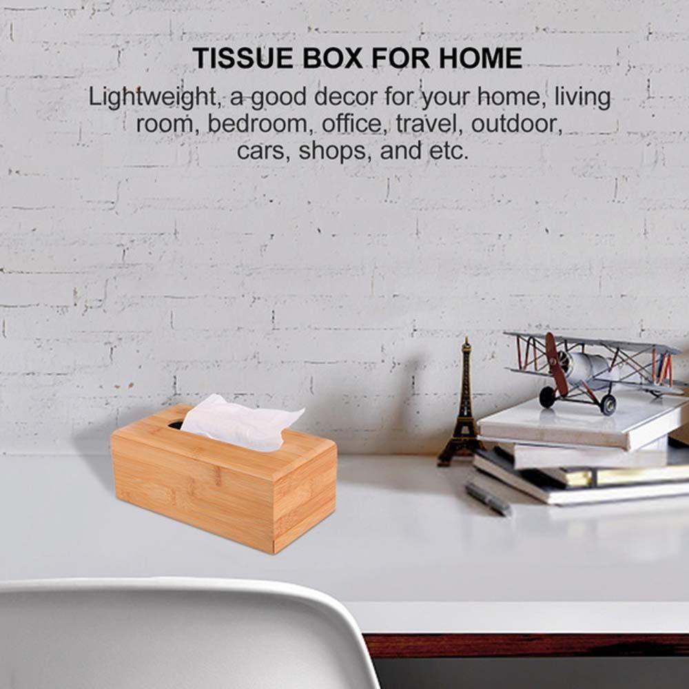 Home Creative Desktop Organizer Bamboo Table Decoration Square Storage box Napkin holder Tissue Holder Tissue Rack