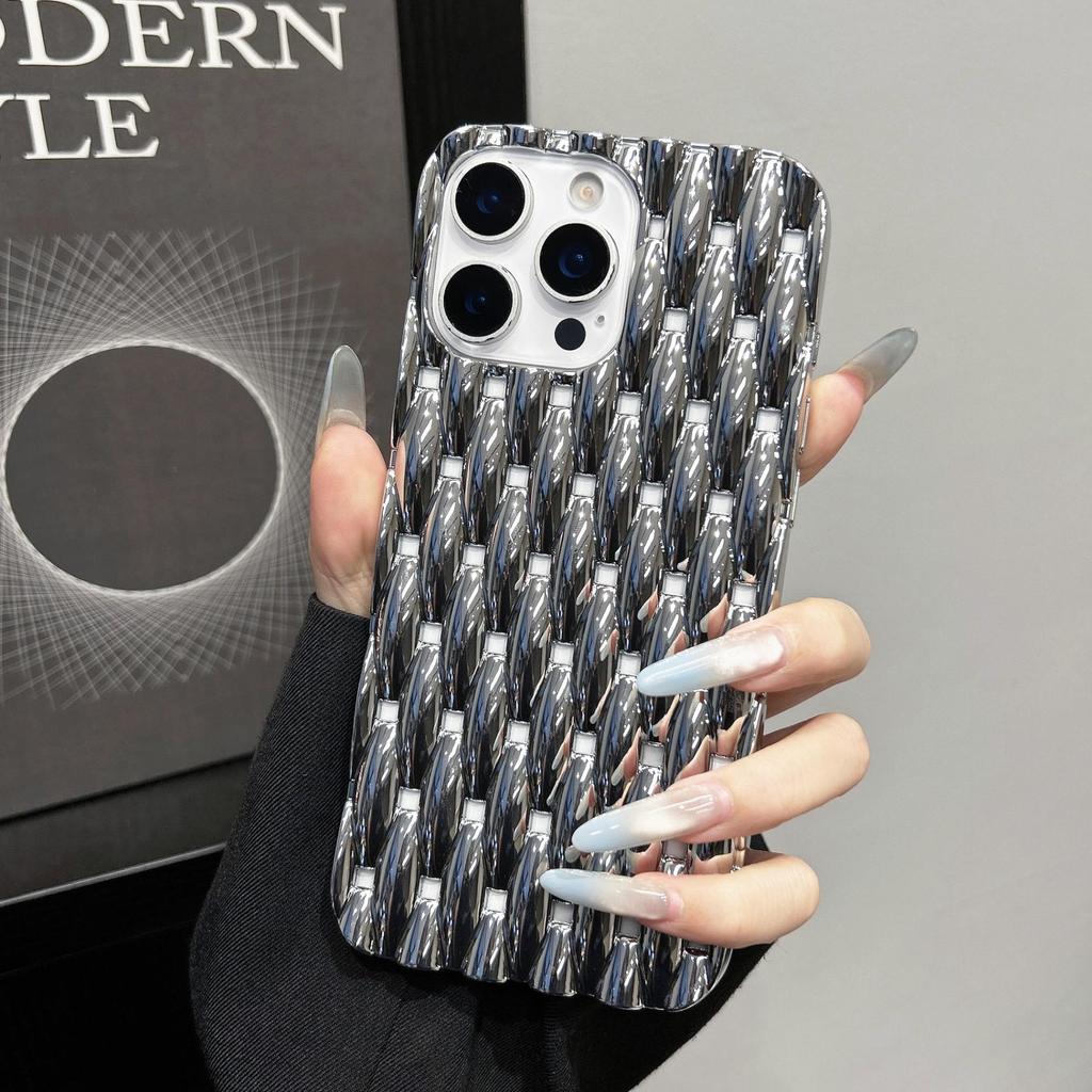 Apple 17 Pro Max Woven Braid Heat Dissipation Case, iPhone 16/15/13 Large Hole Protective Cover.