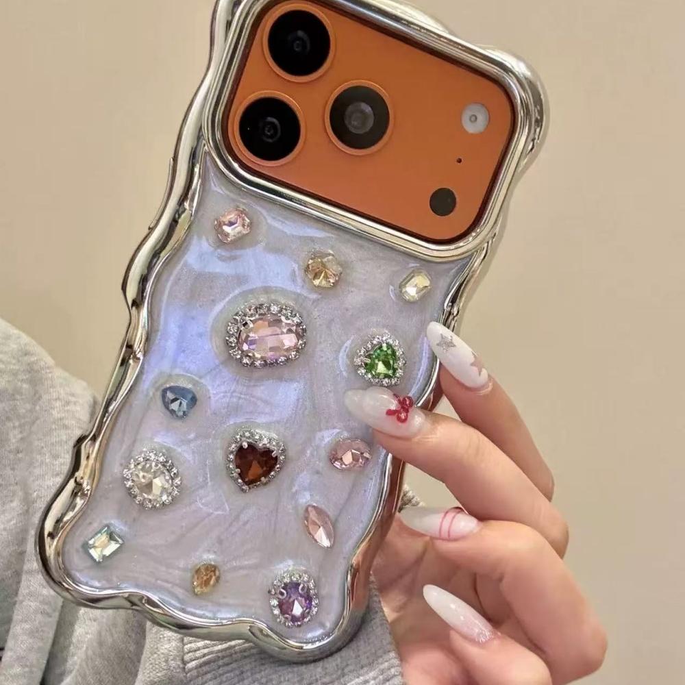 Autumn and winter new models are suitable for Apple 17 mobile phone case, advanced sense niche 16promax electroplating frame iphone14 Epoxy