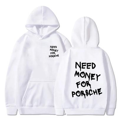 Moletom Engraçado Estampado 'Preciso de Dinheiro' Outono Inverno Design Moderno para Homens e Mulheres Casais Casual Quente