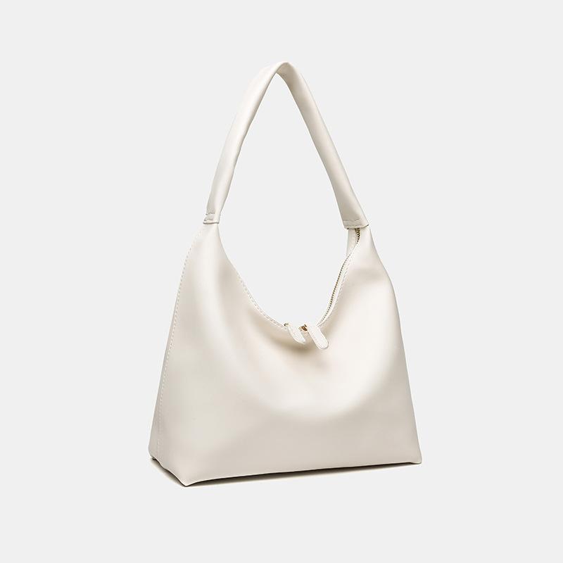 Retro Soft Leather Tote Bag, Milk Tea Colored Bag, Women's Commuting Large Capacity Single Shoulder Armpit Bag